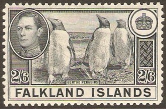 Falkland Islands 1938 2s.6d Slate. SG160.