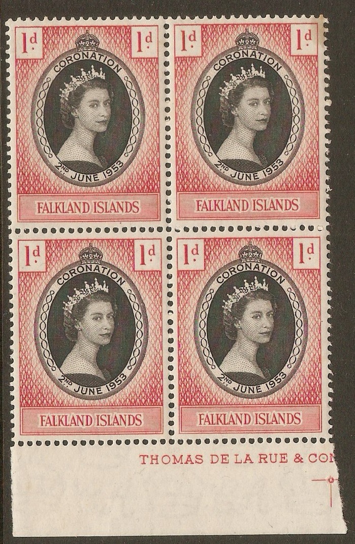 Falkland Islands 1953 1d Coronation stamp. SG186.