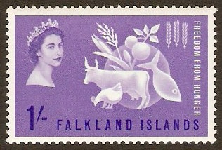 Falkland Islands 1963 1s Freedom from Hunger Stamp. SG211.