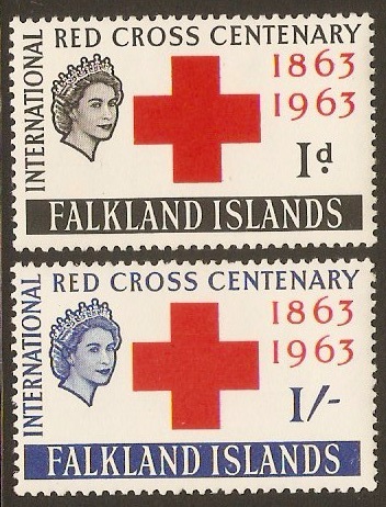 Falkland Islands 1963 Red Cross Centenary Set. SG212-SG213.