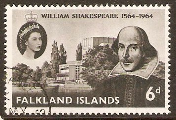 Falkland Islands 1964 Shakespeare Commemoration. SG214.