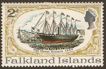 Falkland Islands 1970 2d SS Great Britain Series. SG258.