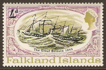 Falkland Islands 1970 4d SS Great Britain Series. SG259.