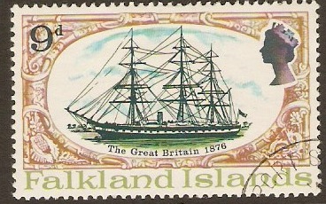 Falkland Islands 1970 9d SS Great Britain Series. SG260.