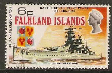 Falkland Islands 1974 8p Battle of the River Plate Series. SG309