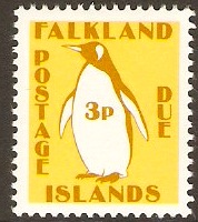 Falkland Islands 1991 3p Postage Due Stamp. SGD3.