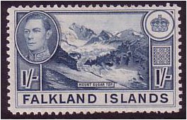 Falkland Islands 1938 1s Dull Blue. SG158b.