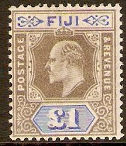 Fiji 1903 1 Grey-black and ultramarine. SG114.
