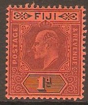Fiji 1904 1d Purple and black on red. SG116.