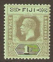 Fiji 1912 1s Black and green. SG134. - Click Image to Close