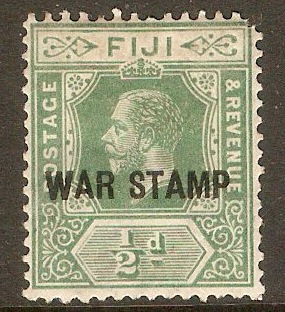 Fiji 1915 d Yellow-green "WAR STAMP". SG138a.
