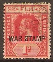 Fiji 1915 1d Bright scarlet "WAR STAMP". SG139a.