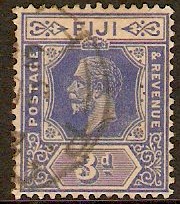 Fiji 1922 3d Bright blue. SG234.