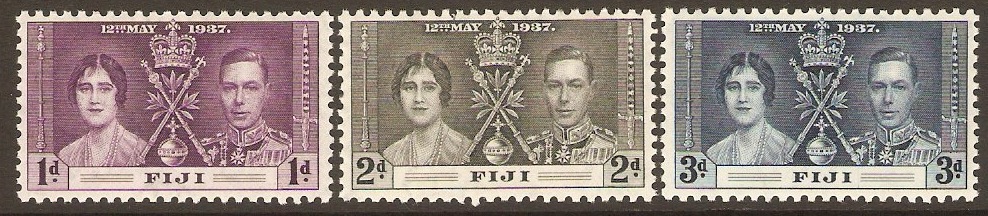Fiji 1937 Coronation Set. SG246-SG248.