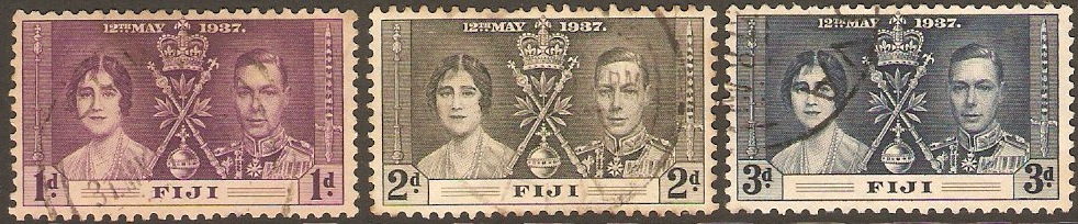 Fiji 1937 Coronation Set. SG246-SG248.
