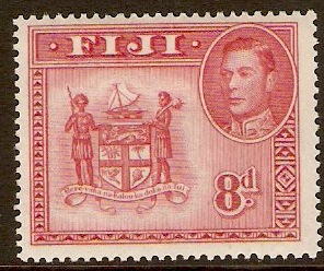 Fiji 1938 8d Carmine. SG261c.
