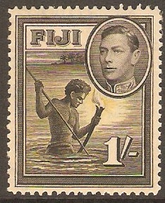 Fiji 1938 1s Black and yellow. SG262.