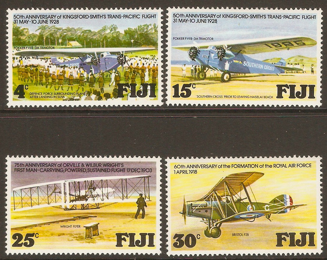 Fiji 1978 Aviation Anniversaries set. SG552-SG555.