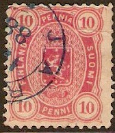 Finland 1875 10p pink. SG99.