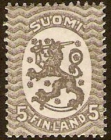 Finland 1917 5p grey. SG188.
