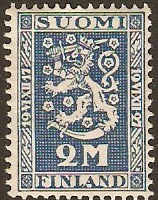 Finland 1927 2m blue Independence Anniversary. SG256.