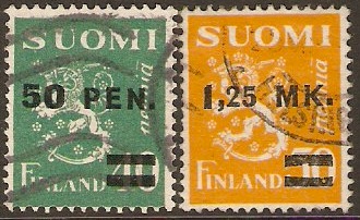 Finland 1931 Surcharged stamps. SG290-SG291.