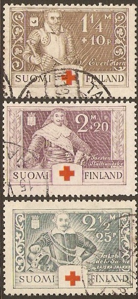 Finland 1934 Red Cross Stamps. SG299-SG301.
