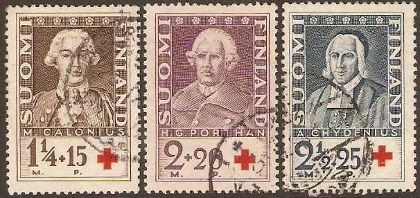 Finland 1935 Red Cross Stamps. SG303-SG305.