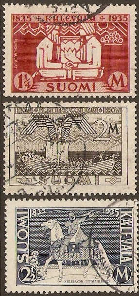 Finland 1935 Poem Anniversary. SG306-SG308.