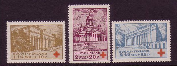Finland 1932 Red Cross Fund Set. SG293-SG295.