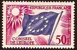 France 1958 50f Flag of Europe. SGC6. - Click Image to Close