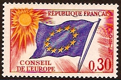 France 1963 30c Flag of Europe. SGC10.