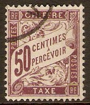 France 1893 50c Dull claret - Postage Due Stamp. SGD306.