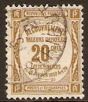 France 1908 20c Bistre - Postage Due Stamp. SGD350.