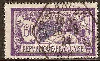 France 1920 60c Violet and blue. SG384.