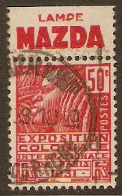 France 1930 50c Carmine Colonial Exhibition Series. SG490.
