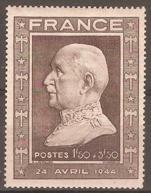 France 1944 1f.50 +3f.50 Petain's Birthday Stamp. SG818.