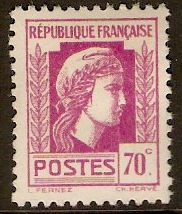 France 1944 70c Magenta - "Marianne" Series. SG837. - Click Image to Close