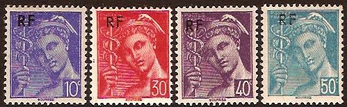 France 1944 Postage Stamps with RF overprint. SG896-SG899.