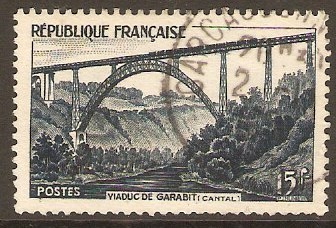 France 1952 15f Railway Viaduct View. SG1149.