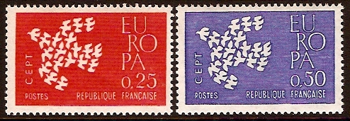 France 1961 Europa Stamps. SG1539-SG1540.