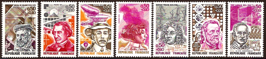 France 1973 Red Cross Portraits. SG1989-SG1995.