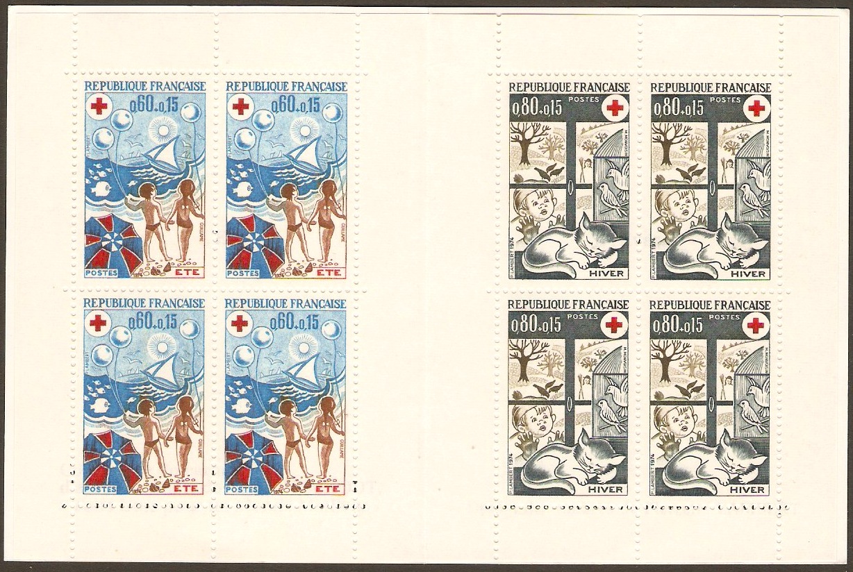 France 1974 Red Cross Stamp Booklet. SGXSB24. Seasons.