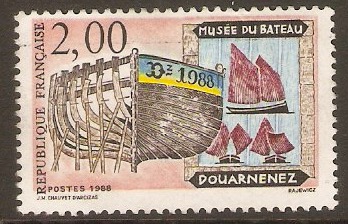 France 1988 2f.00 Douarmenez Ship Museum. SG2834.