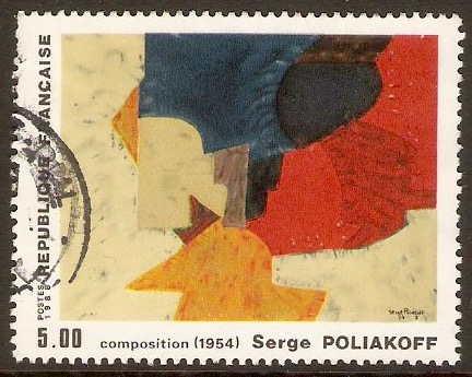 France 1988 5f.00 "Composition", Sergei Poliakoff. SG2851.