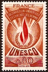 France 1975 80c Human Rights Stamp. SGU14.