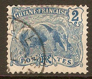 French Guiana 1904 2c Pale blue. SG59.