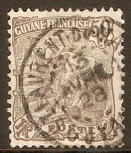 French Guiana 1924 50c Grey. SG107.