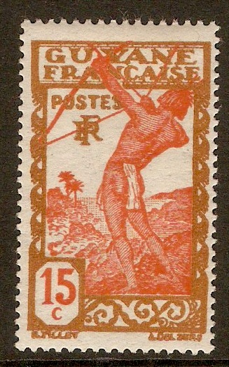 French Guiana 1929 15c Carib Archers series. SG123.