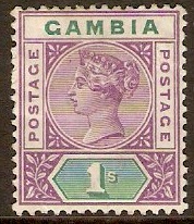 Gambia 1898 1s Violet and green. SG44.